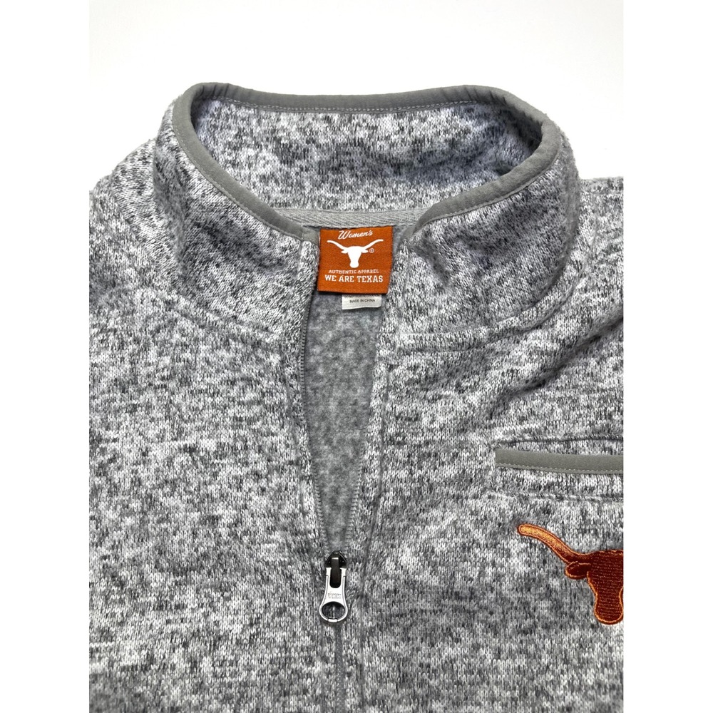 We Are Texas UT Austin Longhorns Fleece Jacket Womens 2XL Gray Full Zip Sweater - Picture 2 of 8